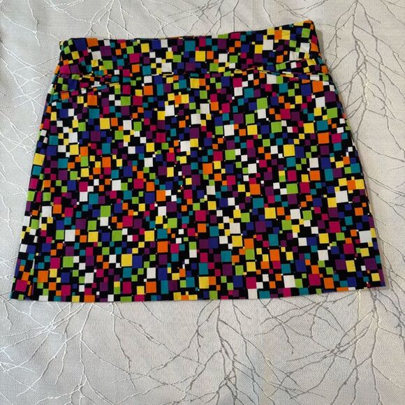 Attyre Skort Set of 2 Blue Black Abstract Design Scallop Hem Tennis Golf SZ10 - Picture 8 of 13